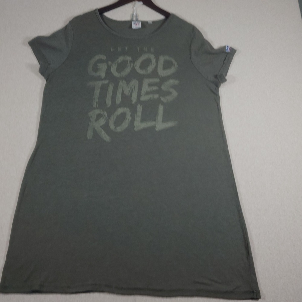 Junk Food Mens XXL Grey Tri Blend Oversized T Shirt Let The Good Times Roll